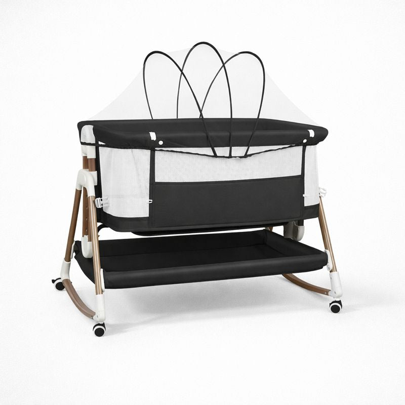 Lit Cododo Luna — Berceau Accolable avec Moustiquaire et Rangement — Olibébé