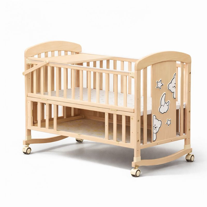 Lit Cododo Bébé à Barreaux en Bois et Berceau Évolutif Sécurisé — Lit Bébé avec Roulettes et Sommier Réglable — Olibébé