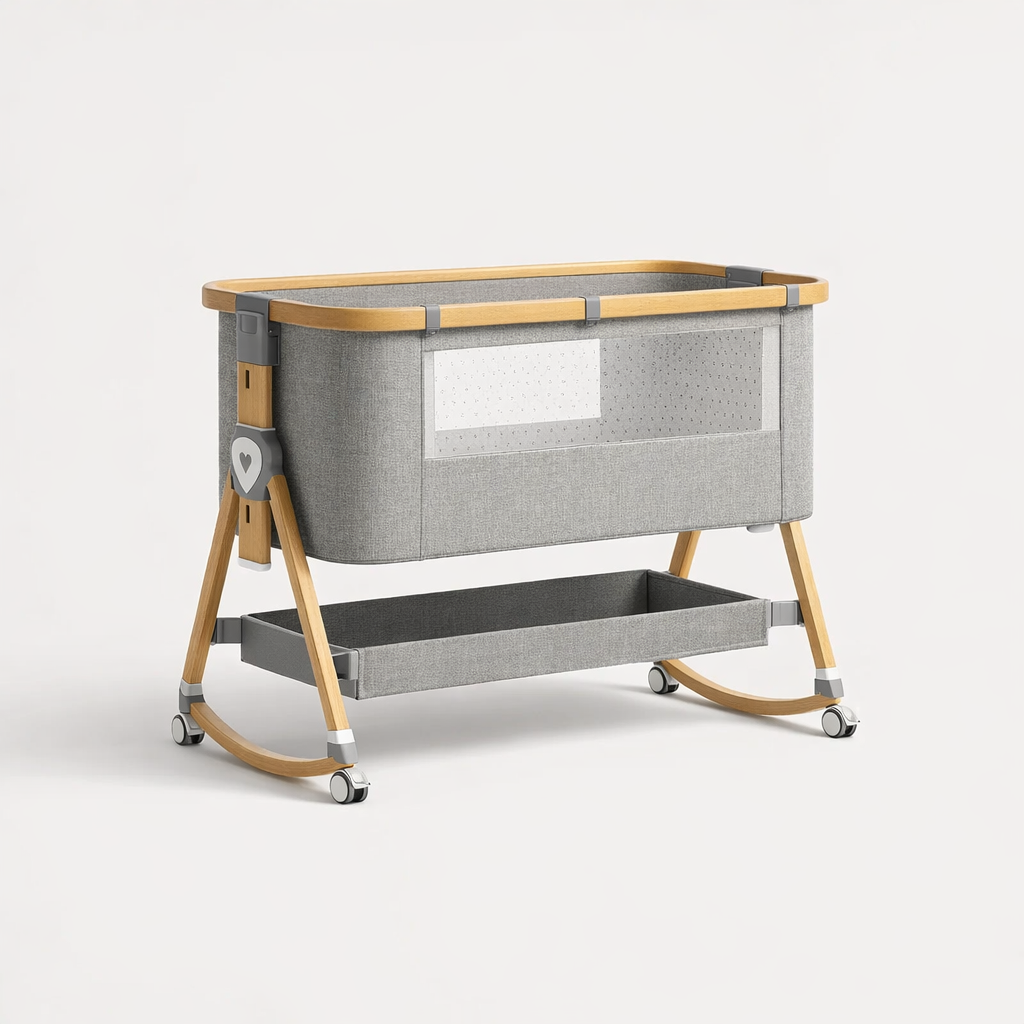 Lit Cododo Mini — Berceau Compact avec Canopy et Rangement — Olibébé